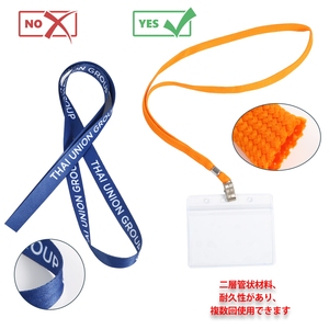 Porte-cartes de visite en gros pour le bureau, porte-badge <span class=keywords><strong>transparent</strong></span> en <span class=keywords><strong>PVC</strong></span> avec cordon, porte-carte d'identité avec cordon - Product Image 2