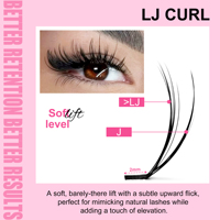 Extensions de cils Abonnie LJ LB LC, cils en camélia à double couche, cils pré-attachés, extensions de cils en camélia 5D