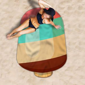 Toalla de playa con forma especial, cobija de microfibra de arcoíris - Product Image 4