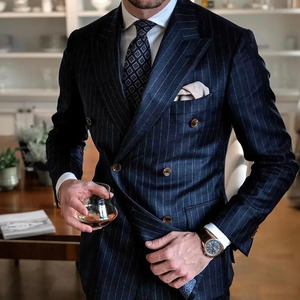 Completo Uomo Doppiopetto Slim Fit, Giacca e Pantaloni Eleganti in Tinta Unita, Set 2 Pezzi per Cerimonie e Matrimoni - Product Image 1