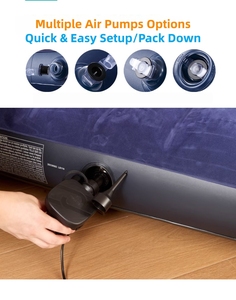 Colchón Inflable Portátil Plegable Azul Marino con Bomba, Colchón de Aire Grueso con Revestimiento de Flocado para Uso en el Hogar y Camping - Product Image 5