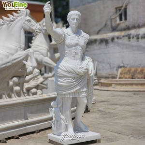 Estatua de Mármol Antigua de Augusto César a Tamaño Real, Escultura Masculina para Jardín Exterior - Product Image 6