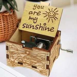 42 Designs Factory Custom hand crank wooden music box mini Music Box