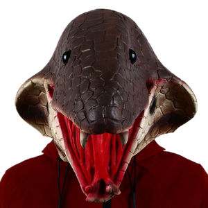 Máscara de Látex de Cobra Marrón Aterradora, Cubre Rostro Completo, Cabeza de Serpiente Realista con Colmillos, para Halloween, Cosplay, <span class=keywords><strong>Casa</strong></span> Embrujada, Disfraz, Fiesta, Accesorio de Mascarada - Product Image 2