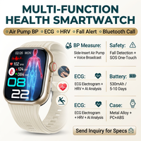 Reloj Inteligente Premium Ligero con Bomba de Aire para Medir la Presión Arterial, Llamadas Bluetooth y Pantalla AMOLED de 1.95 Pulgadas para Uso Diario en la Oficina y Negocios