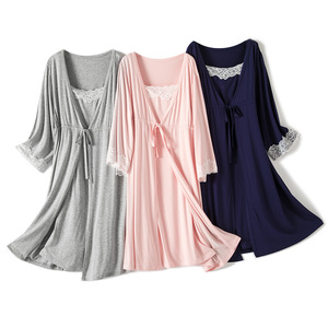 Nuovo Set Pigiama <span class=keywords><strong>Premaman</strong></span> in Pizzo Modal Primavera Autunno 2026, <span class=keywords><strong>Camicia</strong></span> <span class=keywords><strong>da</strong></span> <span class=keywords><strong>Notte</strong></span> alla Moda per Allattamento, Abito <span class=keywords><strong>da</strong></span> Principessa, Abbigliamento Post-Parto 2003 - Product Image 1