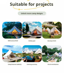 Tenda Yurta di <span class=keywords><strong>lusso</strong></span> all'aperto singola singola doppia tela impermeabile per Homestay campeggio scenico fattoria campana tenda 3m 4m - Product Image 6