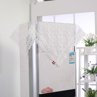 Nappe blanche unie de style français simple, dentelle florale, broderie en gros, couvre-table lavable et durable, événements de banquet