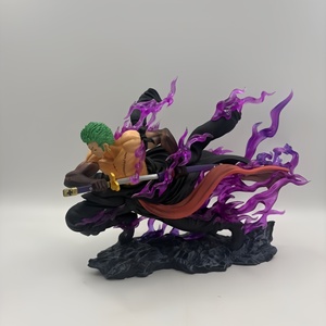 Estatua Coleccionable de PVC de Zoro con Llama Púrpura Premium, Escena de Batalla Dinámica, Estilo Tres Espadas, Modelo a Escala 1:24, Juguete para Fans, Regalo - Product Image 6