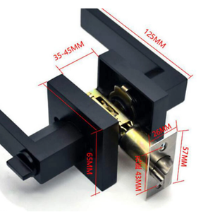 Contemporary Square/Round Privacy Lever <strong>Door</strong> Handle Easy to Open Locking Lever for <strong>Bedroom</strong> or Bathroom Heavy Duty - Product Image 6