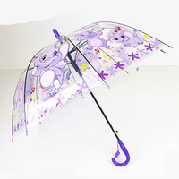 Parapluie publicitaire pour enfants avec logo personnalisé, motif dessin animé mignon, sifflet intégré, design droit, en polyester, pour la rentrée scolaire