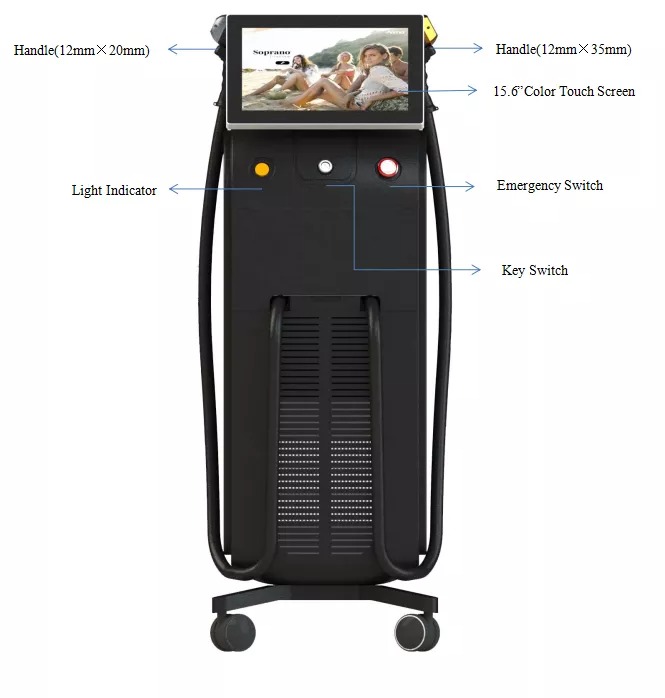 2022Newest 4K 1600W Triple wave Platinum Titanium/808nm laser diode hair removal/755 8081064 diode laser machine price