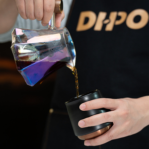 แก้วเซิร์ฟกาแฟแบบไล่เฉดสีลายภูเขาไฟ, หม้อต้มกาแฟแบบกรอง, ด้ามจับกันความร้อนลายไม้วอลนัท, เครื่องชงกาแฟระดับมืออาชีพ - Product Image 2