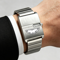 Montre à quartz unisexe VA VA VOOM Fashion sans aiguilles, cadran carré, fabricant de montres personnalisées, bracelet en acier inoxydable, montre de couple pour les amoureux