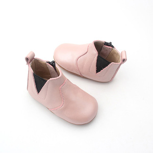 Babyhappy vente en gros style classique fille hiver bottines en cuir pour tout-petits chaussons avec fermeture éclair - Product Image 4