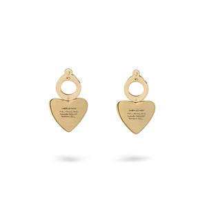 Boucles d'oreilles pendantes tendance en forme de cœur, plaquées or PVD, en acier inoxydable 316L, bijoux durables et résistants - Product Image 2