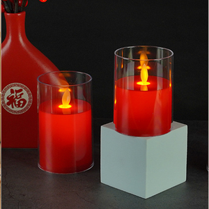 <span class=keywords><strong>Bougie</strong></span> sans <span class=keywords><strong>flamme</strong></span> à <span class=keywords><strong>LED</strong></span> <span class=keywords><strong>rouge</strong></span> avec manchon en acrylique transparent, <span class=keywords><strong>flamme</strong></span> <span class=keywords><strong>vacillante</strong></span> pour mariage, décoration intérieure, éclairage d'ambiance, fonctionne sur piles - Product Image 5