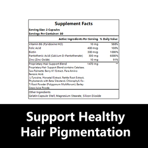 Cápsulas que Favorecen la Pigmentación Saludable del Cabello, Previenen el Cabello Gris, Oscurecen los Folículos Pilosos, Suplemento Dietético Nutritivo - Product Image 2