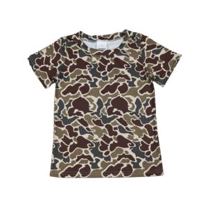T-shirt bébé garçon à manches courtes camouflage marron vert BT1648 pour l'été - Product Image 1