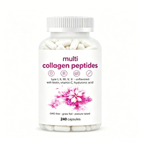 Poudre de peptides de collagène multiples, vitamine C, acide hyaluronique, collagène hydrolysé pour la beauté de la peau, soutien immunitaire, usage adulte, 2 cuillères
