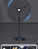 FULUDE FS-650 Schwarzer Oszillierender Industrieventilator 24'' UPVC-Flügel Leistungsstarke Windgeschwindigkeit Elektrischer Kugellager-AC-Motor Freistehend