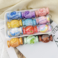 Porte-clés Squishy en PU en forme de bonbon (carré/cercle) à montée lente, jouet sensoriel anti-stress, vente en gros, fournisseur d'usine OEM ODM