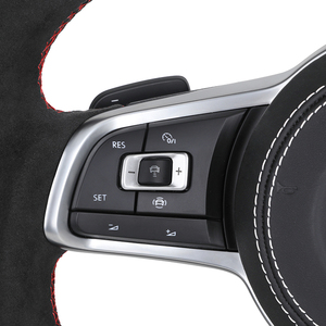 <span class=keywords><strong>Volant</strong></span> entièrement recouvert d'Alcantara avec garniture argentée pour VW Volkswagen Golf 5 6 7 R MK5 MK6 MK7 Gti Polo Passat B7 B8 <span class=keywords><strong>Scirocco</strong></span> - Product Image 3