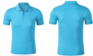 Camiseta de punto sólido transpirable de 210 g, 100 % algodón piqué, bordada, con botones, manga corta, largo regular, unisex, para hombre, con logotipo frontal bordado. - Product Image 4