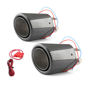 Punta de escape de fibra de carbono modificada de 16.4 cm con luz LED, ajuste universal para coche y motocicleta - Product Image 4