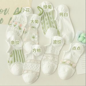 Women's Transparent Short <b>Socks</b> With Floral Pattern Non-Slip Boat <b>Socks</b> Summer Thin Crystal <b>Sock</b> For Casual Wear - Product Image 2