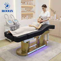 Table de massage électrique réglable Moolin, moderne et luxueuse, avec 4 moteurs, mousse haut de gamme, idéale pour salon, spa, maison et institut de beauté