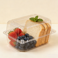 Contenants à clapet en plastique PET transparent de qualité alimentaire pour gâteaux, pain et autres aliments