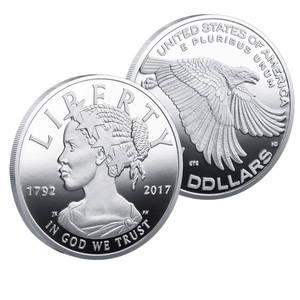 Pièce commémorative Liberty 1792-2017, artisanat métallique, 1 oz or et argent, pièce American Eagle, cadeau, accessoire, souvenir - Product Image 4