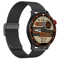 Damen Smartwatch mit AMOLED-Display, NFC, Musik, Bluetooth-Anruffunktion, IP67 wasserdicht, Silikonarmband für Sport, Android-Betriebssystem