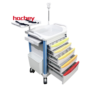 Chariot médical en ABS <span class=keywords><strong>de</strong></span> gros pour hôpital Hochey avec tiroir, roues universelles silencieuses, chariot <span class=keywords><strong>de</strong></span> secours pour hôpital - Product Image 4