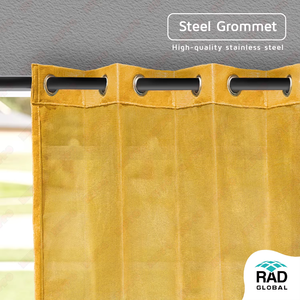 Yellow HDPE Eyelet Outdoor Curtains with Bright Sunlit Charm Breathable <b>Light</b> Filtering Fabric and Vibrant Balcony Patio - Product Image 5