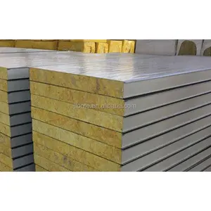 PPGI or PPGL color Steel wall Cladding and 50/75/100/125/150mm Thickness rock wool insulated panel
