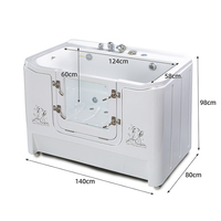 Bain Hydro Spa Portable pour Chien avec Micro-Bulles et Ozone – Baignoire Moderne Autoportante en Acrylique pour Animaux de Compagnie