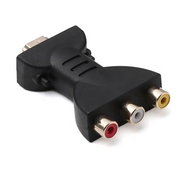 Adaptateur Audio-vidéo HDTV mâle vers 3 RCA AV femelle, Transmission unidirectionnelle pour TV DVD cordon HDTV vers 3 RCA adaptateur