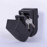 Caja Fuerte para Llaves con Botón de Apertura para Ventana de Coche, de Aleación de Aluminio Negra, con Protección RFID, para Almacenamiento en Exteriores