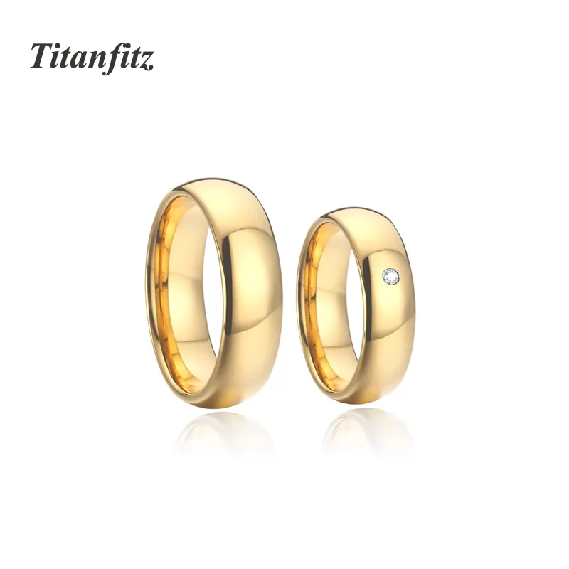 High Quality Designer wedding real 24k gold mens rings custom lover promise fine jewelry rings for men and women couples