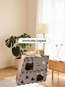 Casa para Gatos de 2 Niveles con Túnel - Cueva de Fieltro Resistente a Arañazos para Múltiples Gatos, Diseño de Múltiples Entradas para Apartamentos y Espacios Pequeños - Product Image 5