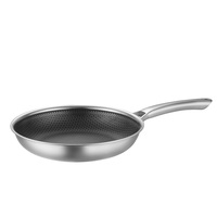 Ensemble de casseroles en acier inoxydable 304 sur mesure en gros, induction, triple couche, antiadhésif, 20/24/28 cm, poêle en céramique nid d'abeilles, maison moderne