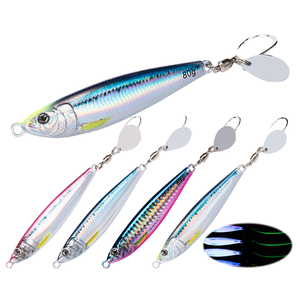 <span class=keywords><strong>Leurre</strong></span> de pêche en mer en métal à lame, 40G/60G/80G, pour lancer depuis le rivage, jigging lent, cuillère rotative pour saumon et poisson-chat - Product Image 1