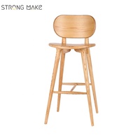 Tabouret de Bar en bois massif de Style britannique de luxe, comptoir de canne, hauteur du dos, pour la maison