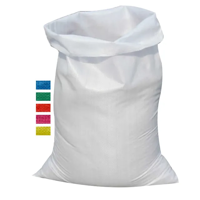 Sac en polypropylène tissé en PP blanc uni de 50Kg