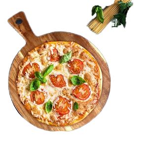 Planche à découper en bois d'acacia massif durable de 1,5 cm d'épaisseur pour pizza, fromage, fruits, pain, avec poignée – Vente en gros - Product Image 1