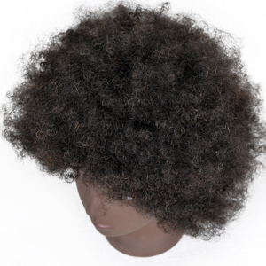 Tête de mannequin afro avec cheveux 100% humains de 6 pouces et 8 pouces, tête <span class=keywords><strong>d</strong></span>'entraînement en cosmétologie pour la pratique du tressage et du coiffage - Product Image 5