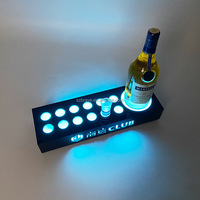Logo personnalisé LED Lumineux VIP Bouteille Service Champagne Rack Glorifier 10 Bouteilles Vin Transporteur Chariot VIP Présentateur Affichage