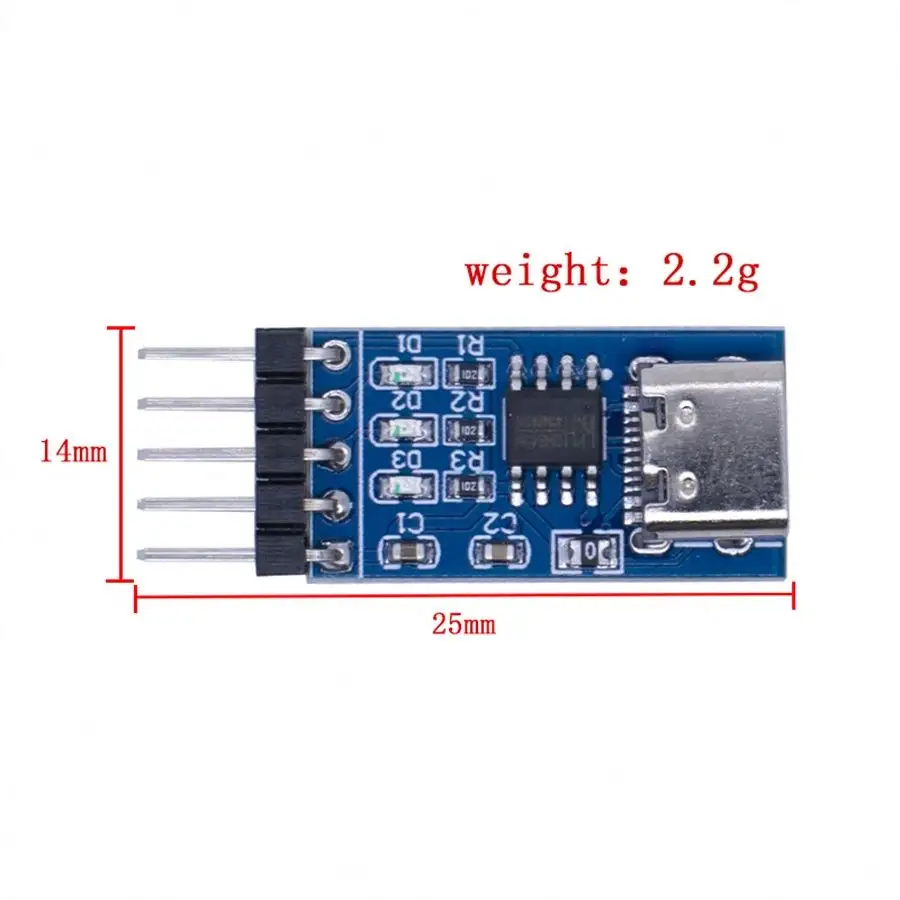 منفذ تسلسلي CH340N وحدة CH340 من النوع USB-C إلى TTL 5 فولت/3.3 فولت خط فرشاة تحديث MCU